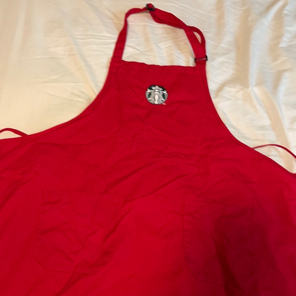 Authentic Starbucks Red Christmas Apron